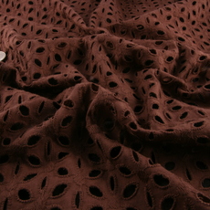 brown eyelet fabric